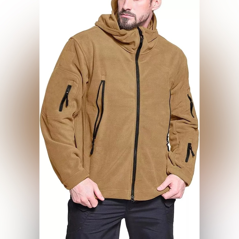 Men's Tactical Hoodie Fleece Jacket Winter Warm Full-Zip Military